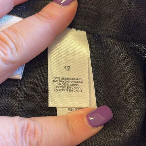 Emma James Linen Blend Black Career Pants sz 12 Short NWT - Picture 4 of 4